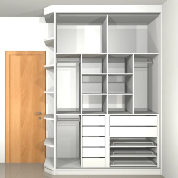 Projeto de guarda-roupa em MDF nº 1 do kit